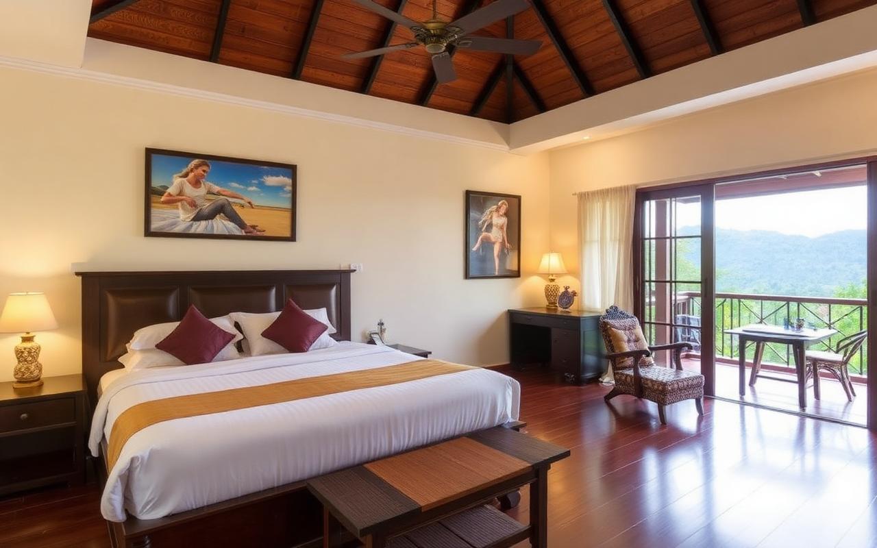 Family hotel reference in Badulla Sri Lanka with garden, parking and hill country backdrop