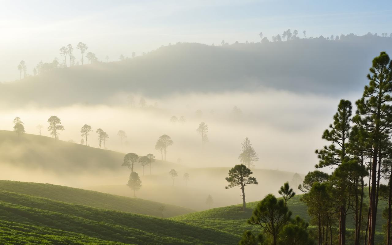 Cool-weather family hotel reference in Bandarawela Sri Lanka with misty hill country setting and pine trees