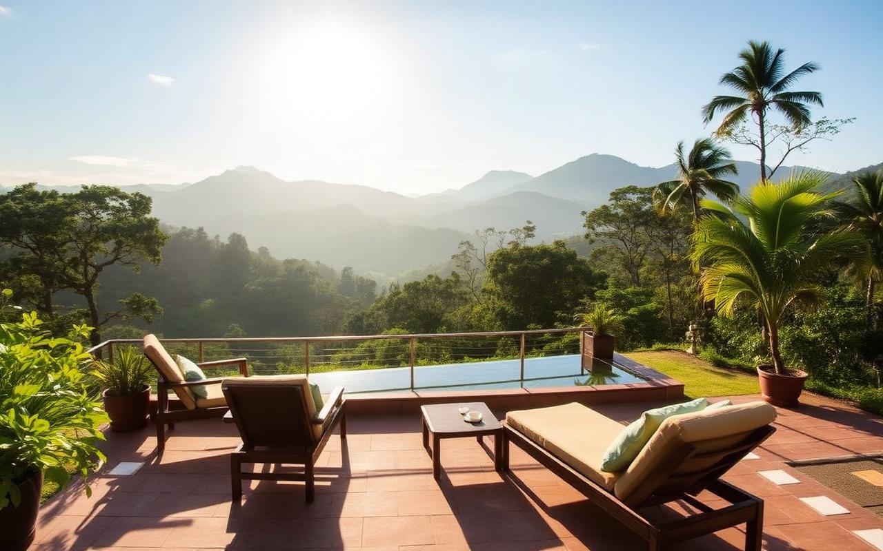Boutique villa reference in Bandarawela Sri Lanka with garden, terrace and surrounding hill country views