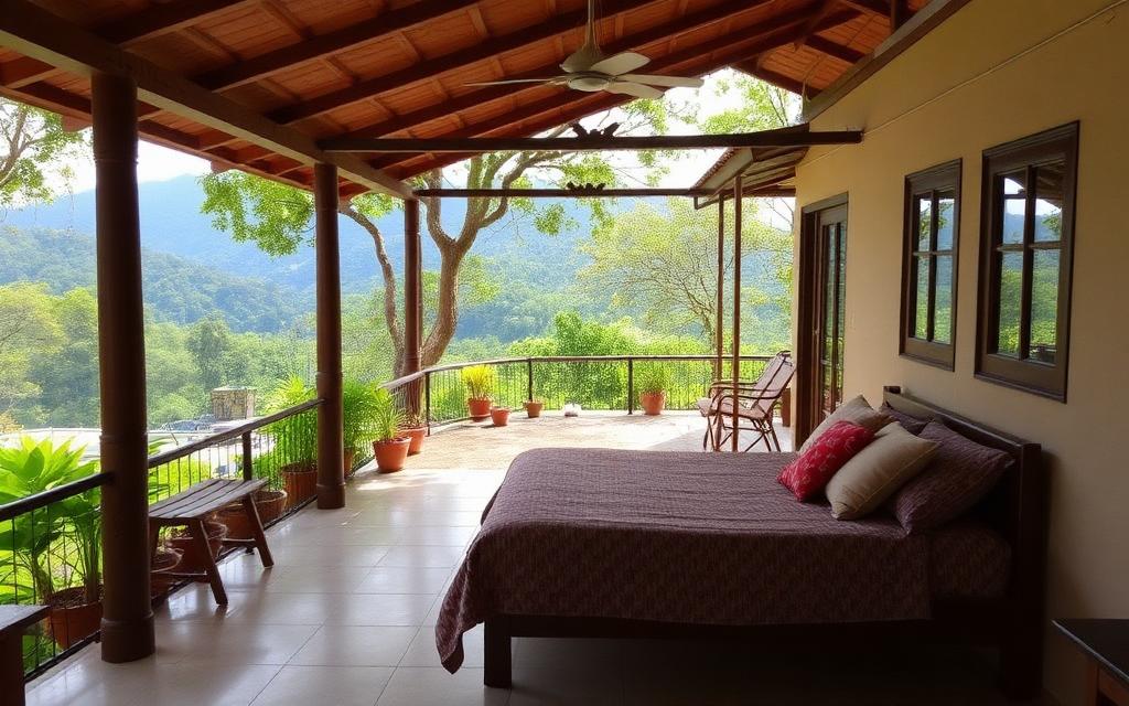 Family-run guesthouse in Diyatalawa Sri Lanka simple hill country home with garden, parking and mountain backdrop