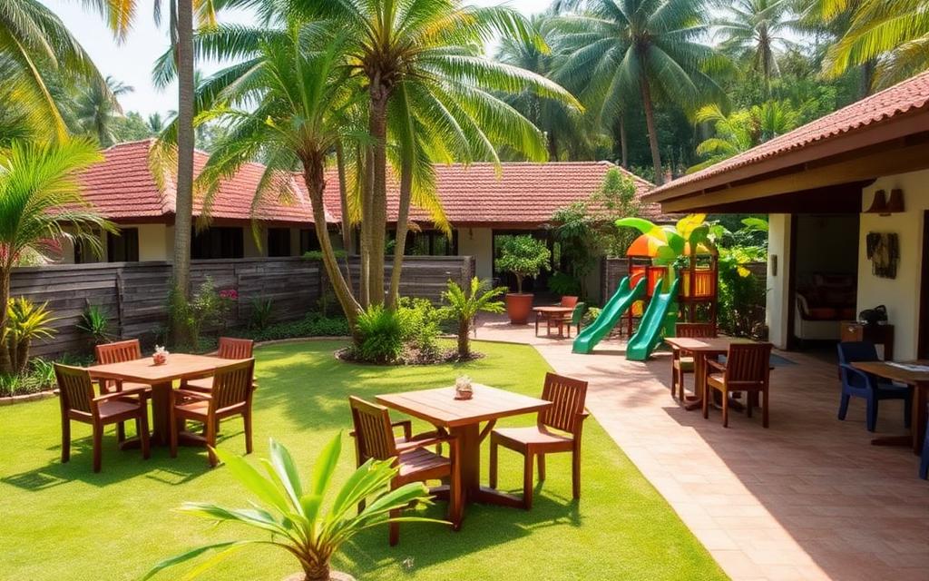 Family friendly hotel reference in Kegalle Sri Lanka with garden, dining area and play space