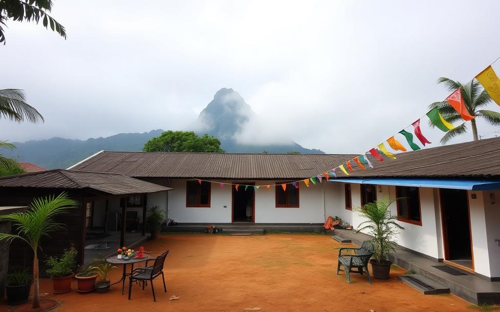 Budget room reference near Sri Pada Adam's Peak Nallathanniya Sri Lanka with simple stay and pilgrim setting