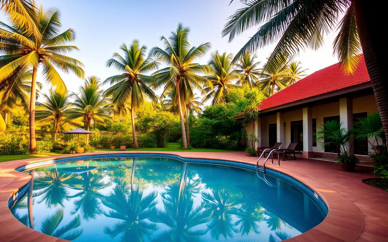 Mid-range hotel reference near Udawalawe Sri Lanka with pool and palm gardens